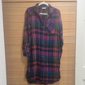 beachlunchlounge Multicolor Plaid Long Sleeve Dress